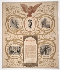 Bookseller's poster for Uglspil's History by Andreas Christian Ferdinand Flinch