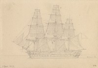 A Russian frigate. by C.W. Eckersberg