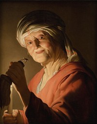 An old wife by Gerard Van Honthorst