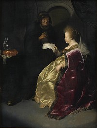 Esther reads Haman's letter about the extermination of the Jews by Rembrandt van Rijn