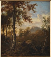 Landscape in a mountain area by Isaac De Moucheron