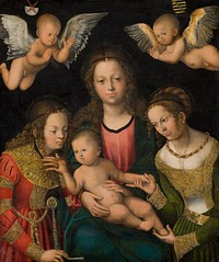 Virgin and Child with the Saints Catherine and Barbara by Lucas Cranach d.Æ