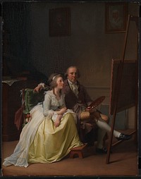 The Artist and his Wife Rosine, née Dørschel by Jens Juel