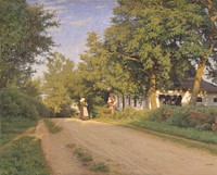 Road through a village by Ludvig Kabell