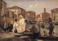 Alighting from a Gondola in Venice by Wilhelm Marstrand