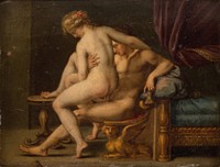 Nuditet med mand og kvinde by Agostino Carracci