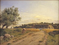 A Croft at Lodskov near Vognserup Manor, Zealand by Johan Thomas Lundbye