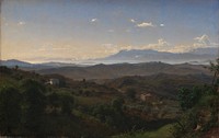 View of the Sacco valley southeast of Olevano.In the background the Volsci mountains by P. C. Skovgaard