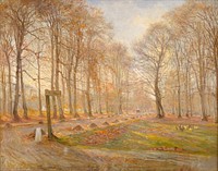 Late Autumn Day in the Jægersborg Deer Park, North of Copenhagen by Theodor Philipsen