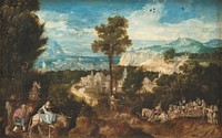 Landscape with the Flight into Egypt by Herri Met De Bles