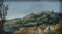 Hilly landscape by Esaias Van De Velde