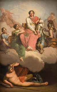 Frederik V as patron of science and the arts. Allegory by Nicolai Abildgaard