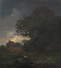 Landscape with gray weather towards evening by Johan Thomas Lundbye