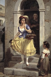 An Italian girl goes to carnival by Wilhelm Marstrand