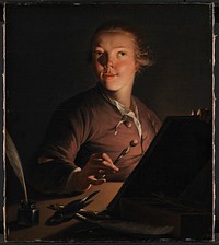 Self-portrait  by artificial light by Jens Juel