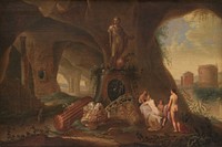 Nymphs in a cave by Abraham Van Cuylenborch