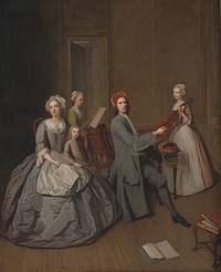 The artist and his family making music by Balthasar Denner