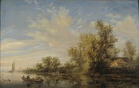 River landscape by Salomon Van Ruysdael