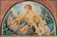 The Good Shepherd Preparation for mosaic in Immanuel Church by Niels Skovgaard