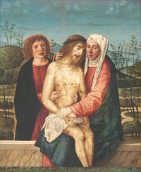 Pieta.The dead Christ with the Virgin Mary and John the Evangelist by Giovanni Di Niccolò Mansueti