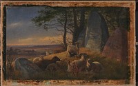 Evening Scene with Sheep on a Mound by Johan Thomas Lundbye