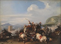 Bataille with Turkish cavalry by Jacques Courtois