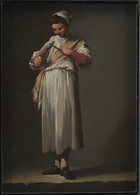 A Roman Cook's Boy Sharpening a Knife by Jean Barbault