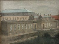 View of Christiansborg Palace. by Vilhelm Hammershøi