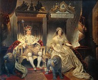 Christian VIII (1786-1848) and Queen Caroline Amalie (1796-1881) in Coronation Robes by Joseph Désiré Court