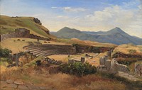 The ruins of the ancient theater at Tusculum by Thorald Brendstrup