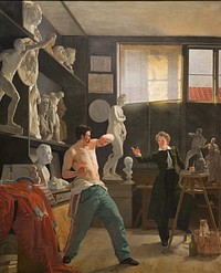 A Sculptor in his Studio Working from the Life by Wilhelm Ferdinand Bendz