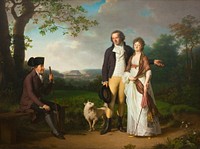 Niels Ryberg with his Son Johan Christian and his Daughter-in-Law Engelke, née Falbe by Jens Juel