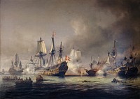 An episode of the naval battle in Køge Bugt 1677 by Anton Melbye