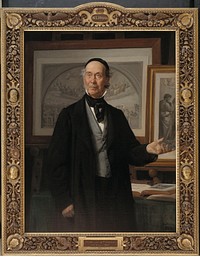 The art historian, professor N. L. Høyen by Wilhelm Marstrand