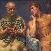 Socrates and Alcibiades by Kristian Zahrtmann