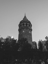 Galata Tower, Istanbul, Turkey. Original public domain image from Travel Coffee Book