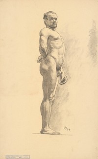 Study of a standing male nude