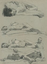 Study of male reclining nude