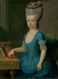 Anna mária horvath-stansithová, wife of ondrej szirmay at the harpsichord