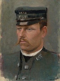Portrait of a soldier by Ladislav Mednyánszky