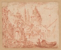 Landscape with a castle and a boat