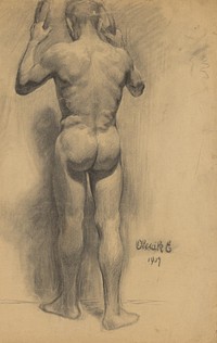 Study of a standing man by the circles
