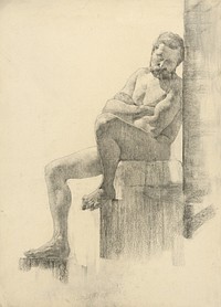 Study of a seated man with crossed arms