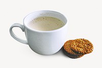 Coffee & biscuit  isolated, off white design