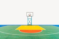 Basketball court border, sport image psd