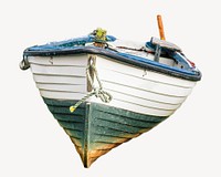 Small boat, rowboat isolated, off white design