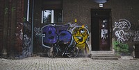 Urban graffiti in the city. Original public domain image from Wikimedia Commons