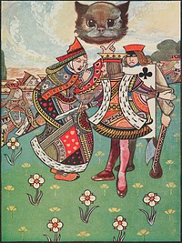 Alice's Adventures in Wonderland: There was a dispute going on between the executioner, the King, and the Queen (1907) illustrated by Charles Robinson.