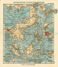 Page 19, South China Sea, Inset maps of Singapore strait, Jokohama, Batavia, Sunda Strait