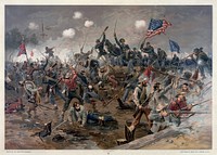 Battle of Spottsylvania (1887) chromolithograph by Thure de Thulstrup.